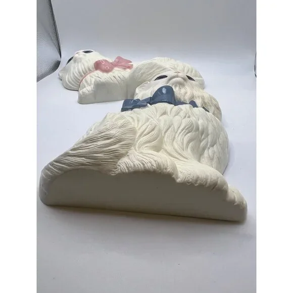 VTG Plastic Burwood White Persian‎ Cats Hanging Wall Decor Set of 2 - Kitty Cats - Picture 5 of 9